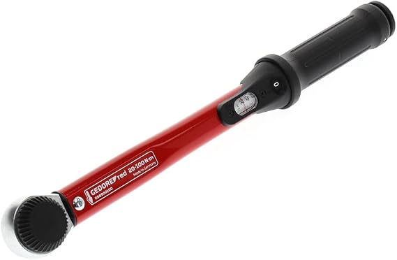 GEDORE Steel Tube Torque Wrench for Left and Right Hand Thread 1/2-inch 20-100 Nm Red / Black