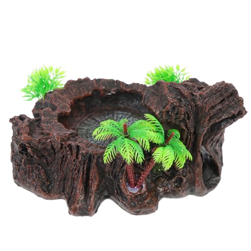 FONDOTIN カメのフードボウル 亀の餌入れ 魚 爬虫類用ヒートランプ 爬虫類の餌と水の皿 用ランプスタンド 丈夫な餌入れ 飼料用水 飼料用食品皿 用の水 水皿 樹脂