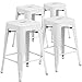 Flash Furniture 4 Pk. 24'' High Backless White Metal Indoor-Outdoor Counter Height Stool with Square Seat