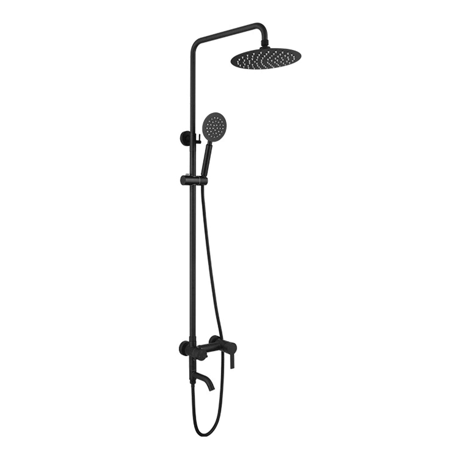 AYCDL Black Shower System Bathroom, Adjustable Height Shower Set Stainless Steel with Overhead Shower Head Tap, Wall Mounted Shower Mixer Set for Hotel Gym