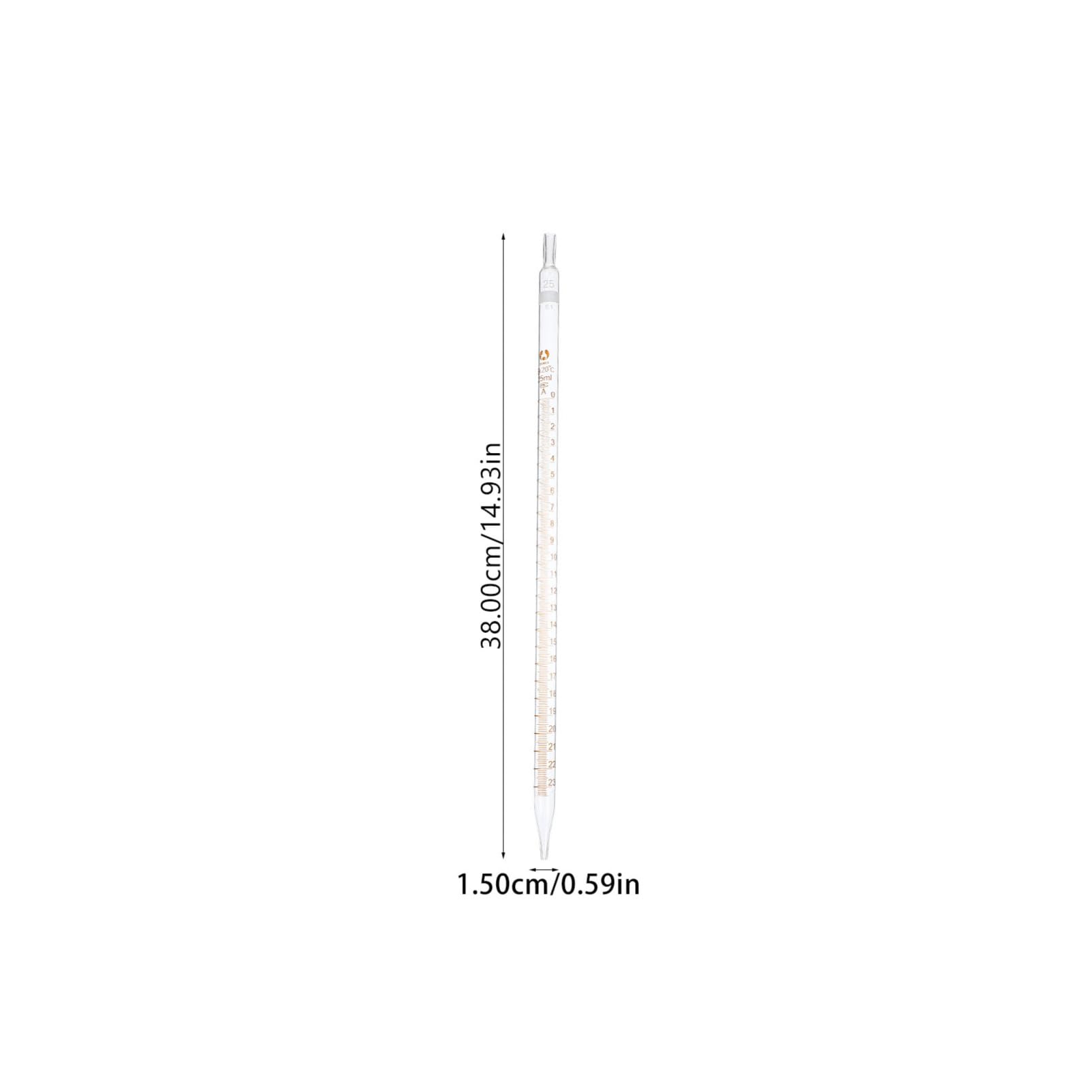 Gotero de Vidrio Calibrado de 25ml Escala, 20 Piezas | Lectura Clara y Medición Precisa, para Uso en Laboratorio, Formato Recto Marcas Visibles