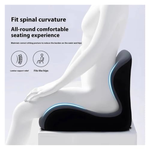Cojín de asiento de coche contra el dolor de espalda con memory foam rosa 5