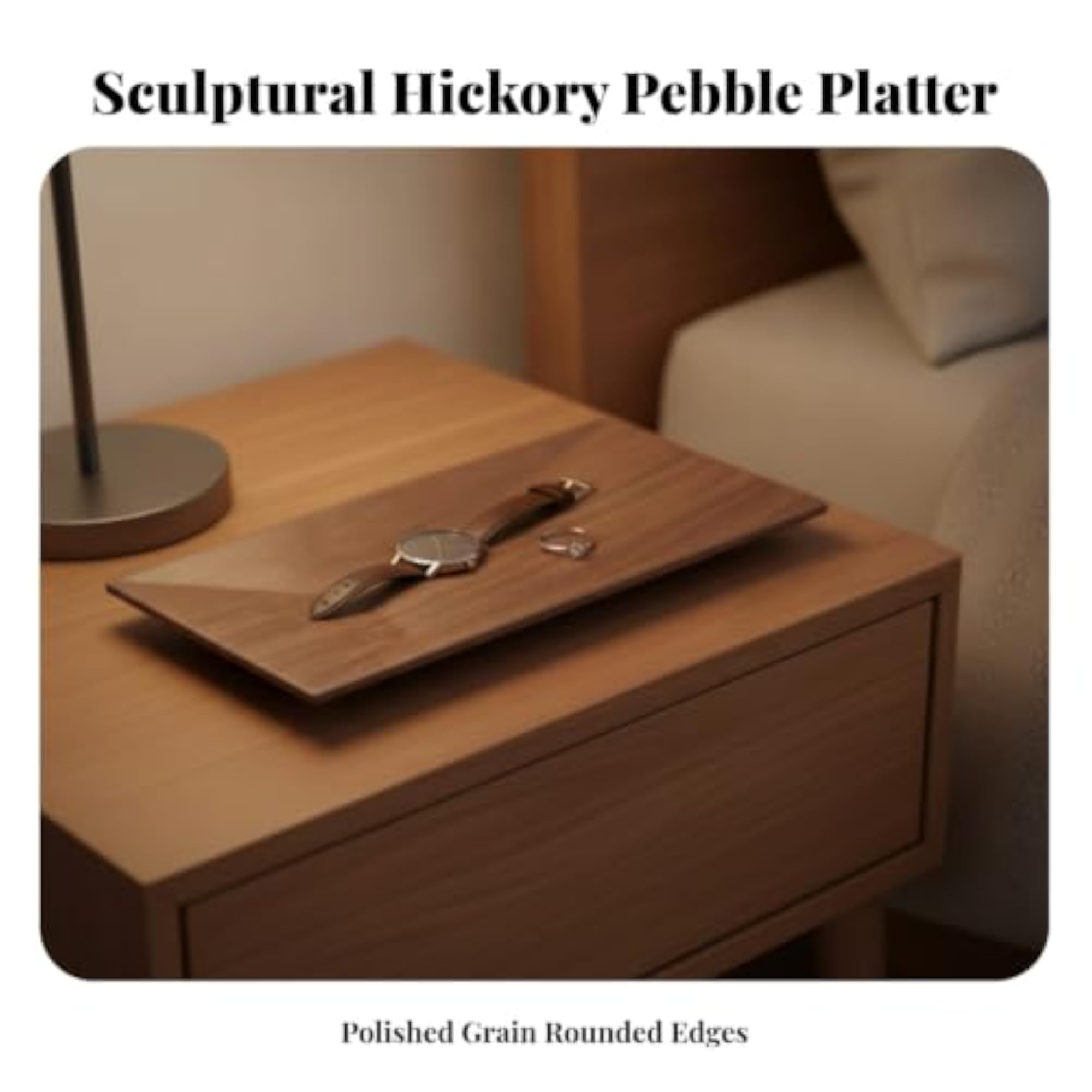 Walnut-Toned Catchall Tray for Entryway