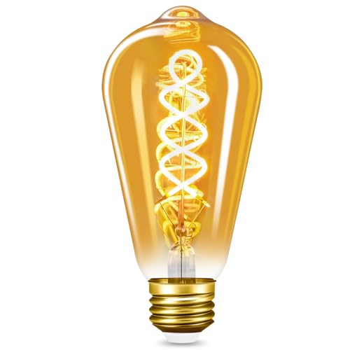 Amdenkyu Ampoule LED Edison E27, Ampoule Vintage Dimmable 4W LED Filament en Verre Ambré, Idéale pour un Éclairage Décoratif