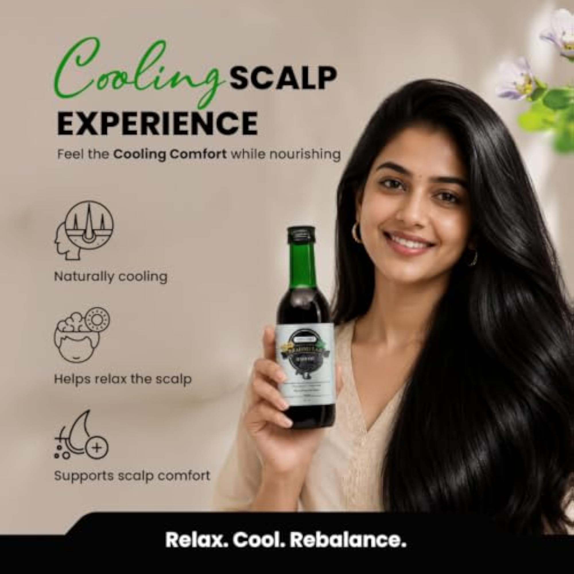 Brahmi Hair Oil for Stress Reduction, 180 ml