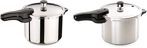 Presto 01362 Olla a presión de acero inoxidable de 6 cuartos de galón y 01264 Olla a presión de aluminio de 6 cuartos de galón