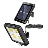 Ishino ソーラーライト ソーラーセンサーライト パネル 分離型 5Mコード 防犯ライト 防災ライト 壁掛け式 128LED 高輝度 屋外照明 玄関 駐車場 庭 MC-BUNBUN