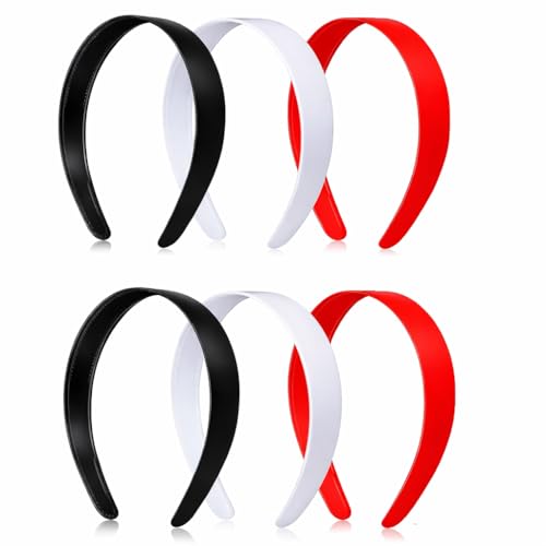 Image of Diversa Solid Plastic Headbands for Girls & Women, Hairband for School, Everyday Use Plain Broad Headband, 1 Inch Headband with Teeth, Pack of 6 (MULTICOLOUR PK6)