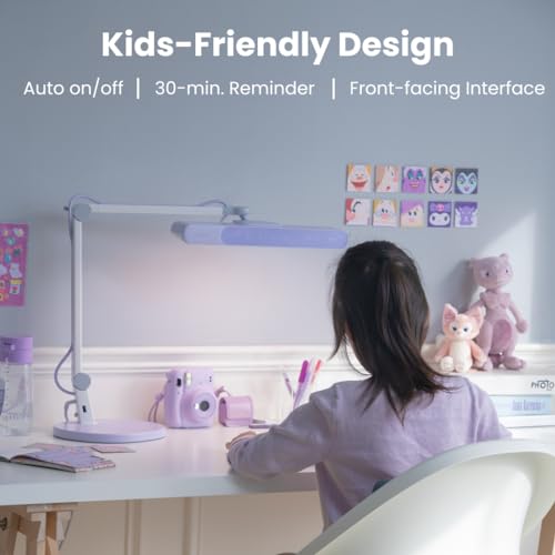 Image of BenQ MindDuo 2 Kids Study Lamp (Purple), Wide & Even Illumination, Auto Dimming, Brightness & Color Adjustment, Presence Detection
