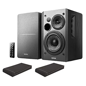 Edifier Studio R1280DB BK 2.0 luidsprekersysteem Black ISO Set (actief paar speakers met Bluetooth & digitale ingangen incl. 2 absorberende platen) zwart