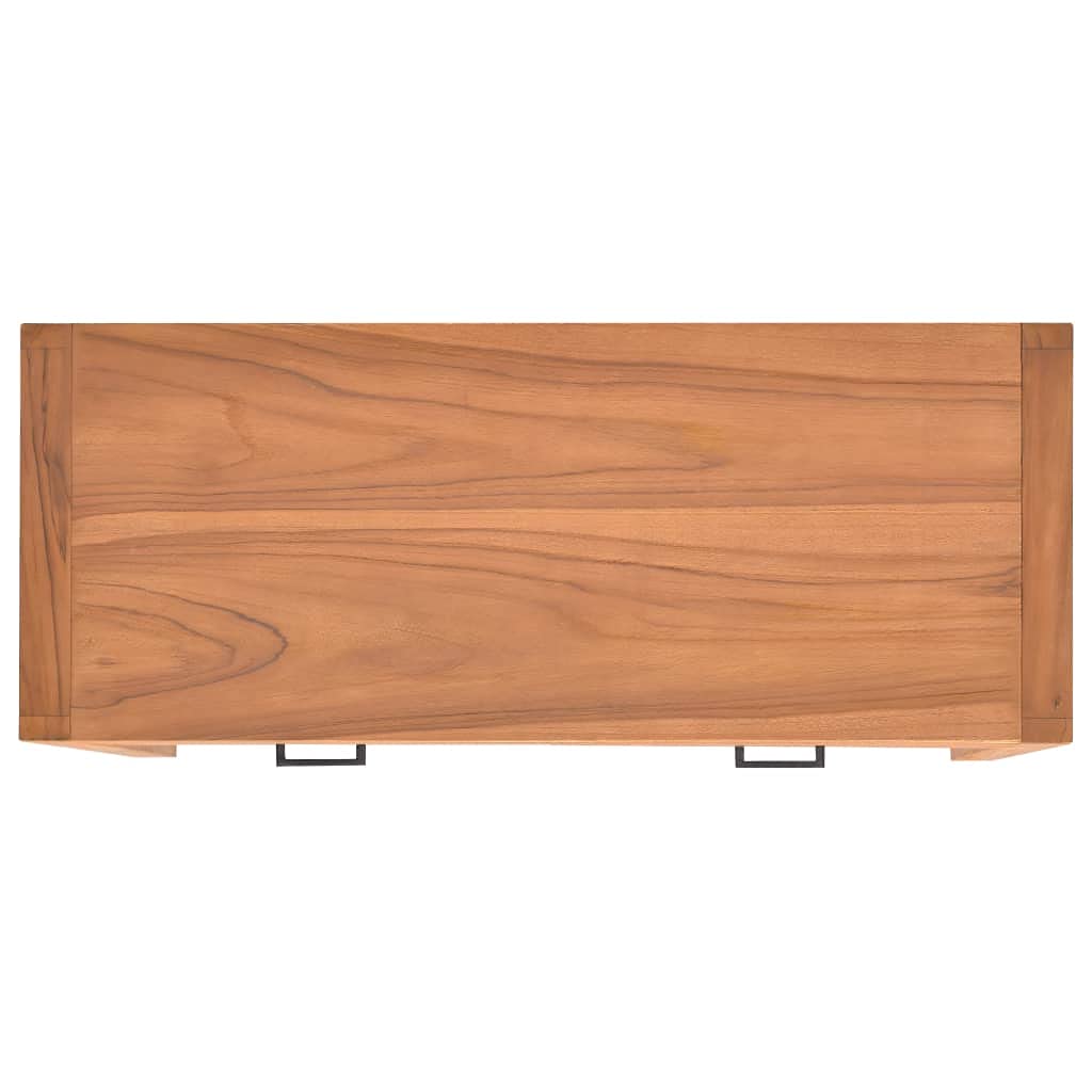 Scrivania con 2 cassetti in legno di teak, 100 x 40 x 75 cm, robusta struttura in legno, spazio per ufficio e casa, versatile, adatta come tavolo per computer e lavoro