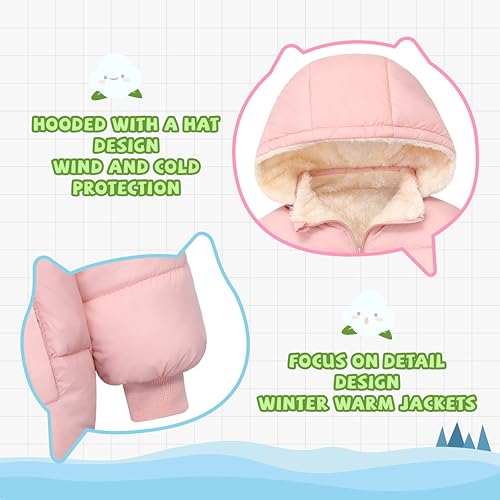Baby Boys Girls Winter Coats for Toddler Kids Infants Baby Light Puffer Warm Thick Hooded Down Jacket for 2-7 Years3