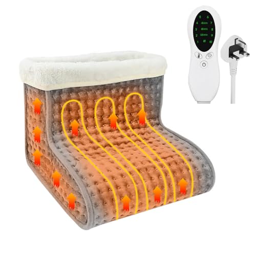 XPJBKC Electric Foot Warmer, Cold Feet Warmers for Women Men, Cosy Heated Foot Warmers with 10 Heat Levels, 3 Timer Settings and Removable Lining, Foot Heater Warmer for Office, Living Room, Bedroom