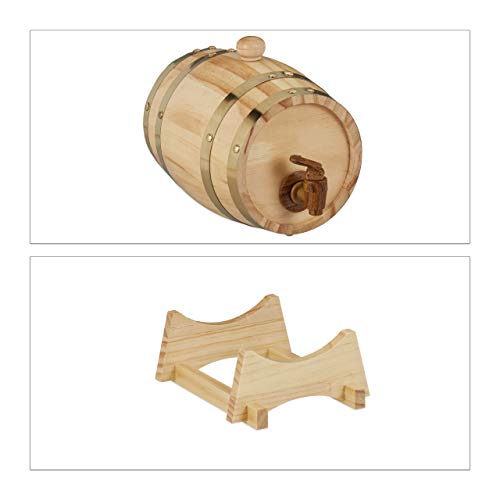 Relaxdays 10027852 houten vat 1,25 l, met bok, tapkraan, voor whiskey, wijn, sterke drank, whiskyvat h x b x d 23 x 16 x… - Image 7