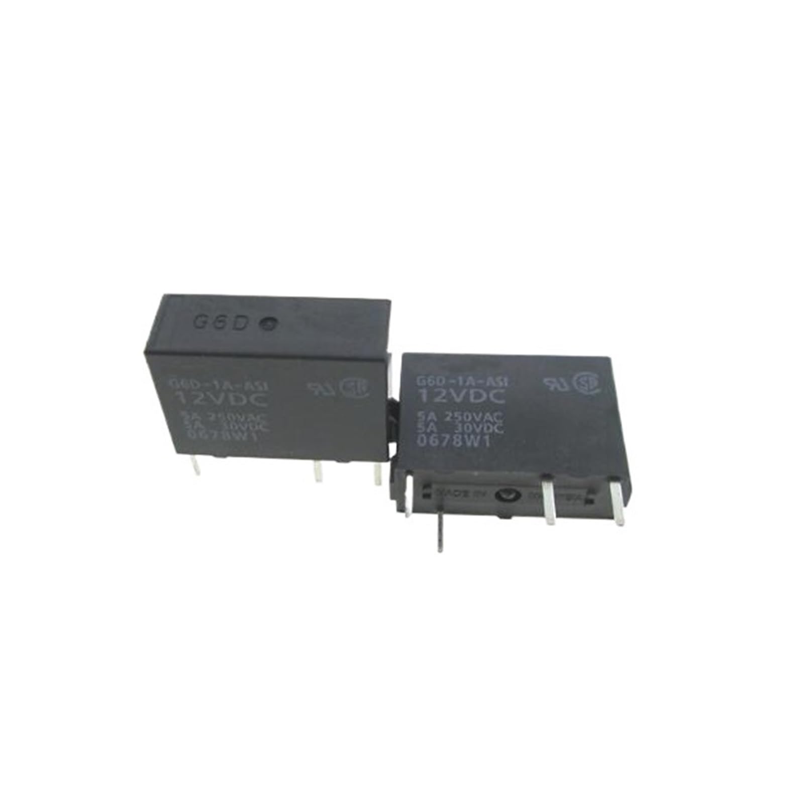 NWPNLXEA 10PCS 12V Relay G6D-1A-ASI-12VDC G6D-1A-ASI G6D 1A ASI G6D1AASI DC12V 12VDC 12V 5A 4PIN