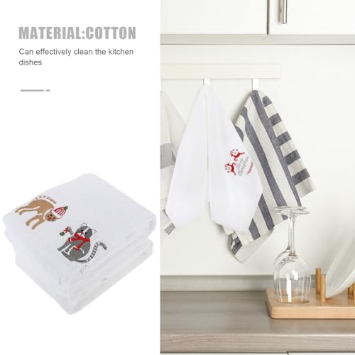 Paños de cocina navideños UPKOCH de algodón para decorar tu hogar en Navidad 8