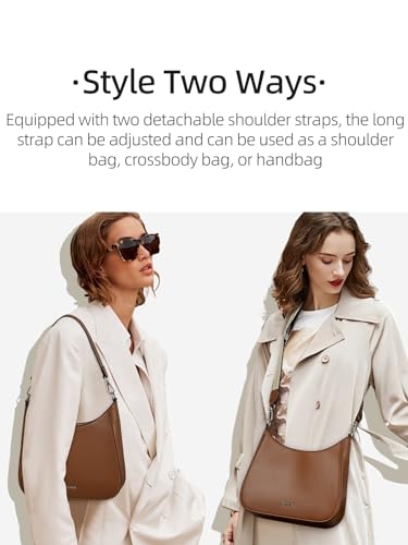 WESTBRONCO Crossbody Bags for Women Leather Purses Trendy Shoulder Handbags with 2PCS Shoulder Straps2