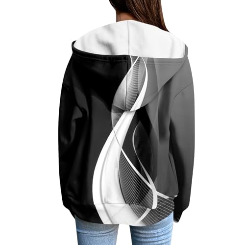 Zip Up Hoodie Women Casual Oversized Sweatshirts - Fall Fashion Fleece Lined Jacket - Thick Warm Coat Winter Clothing