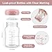 Breastmilk Storage Bottle Compatible with Spectra S1/S2/SG/9Plus /Motif Luna Flange, 4PCS Wide-Neck Spectra Bottles for Pumping, Baby Bottle Storage with Lid Fit Momcozy Breast Milk Cooler 22oz, Pink