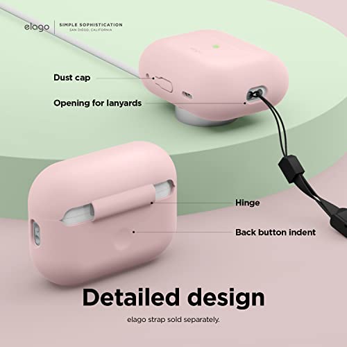elago Silicone Case Compatible with Apple AirPods Pro 2nd Generation Case Cover Round Strap Included, Protective Case - Image 4