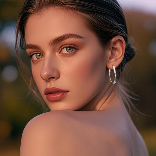 Sterling Silver Hoop Earrings Lightweight Hypoallergenic Spiral Twist Mobius Earrings for Women2