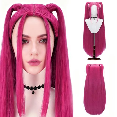 Peluca De Cazador Para Niños, Pelucas Largas Trenzadas Moradas, Peluca De Cosplay De Anime Dem0n, Trenzas Moradas Accesorio Realista Para Halloween Y Carnaval