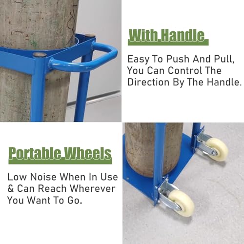 Carrito de terapia de acero resistente con mango curvado, cilindro de gas y soporte de transporte hospitalario para equipos médicos y suministros