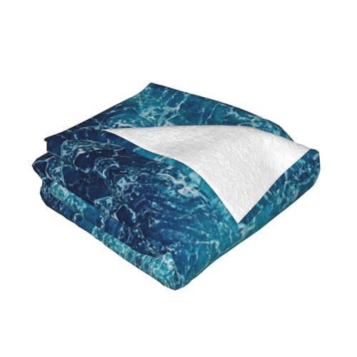 Couverture océan tropical lavable pour cocooning sur canapé