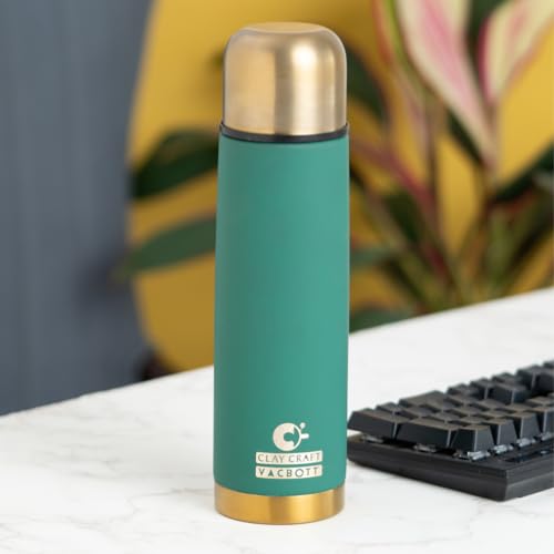 Image of Clay Craft Vacbott Terra Royal Double Walled|18 Hours Hot and 24 Hours Cold Vacuum Insulated|Thermosteel|Flask Bottle 1000 ml|Steel Bottles for Travelling|BPA-Free|BIS Certified|1Year Limited Warranty