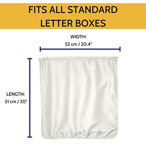 Image of Slimline Mail Slot Catcher for Door (20.4 inch W x 20 inch D), Letterbox Catcher for Glass, Wood & Metal Doors - Strong Adhesive, Indoor Post Catcher for Small Packages & Magazines (Warm White)