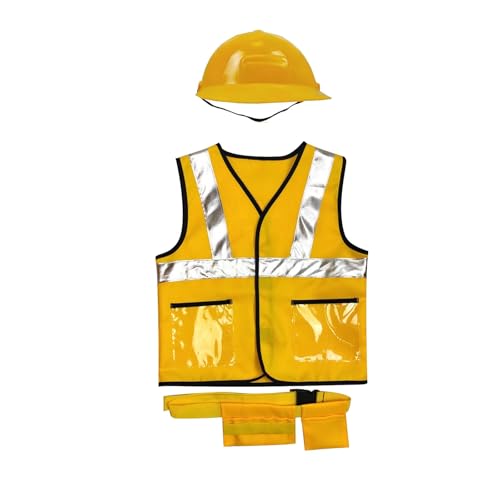 Générique Déguisement Enfant Garçon Tenue D'Ingénieur avec Ceinture pour Construction Costume De Mécanicien Déguisement Carnaval Enfant pour 3 À 10 Ans