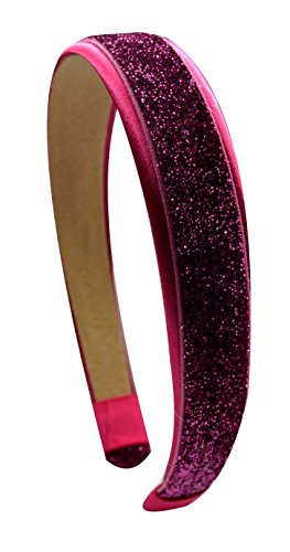 Funny Girl Designs Girls Satin and Glitter Arch Headband (Hot Pink)2