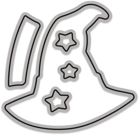 Juego de hechizos y sombrero de bruja, sellos de sombrero de brujas de Halloween, álbumes de recortes, diseño de tarjetas de bricolaje, hacer