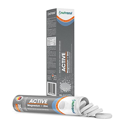Nutrazul Active (Magnesium And Zinc) Effervescent Tablets- Orange 20’S | Gluten Free, Sugar-Free, Lactose-Free & Preservative Free | Maintains Muscle Function #TOP1