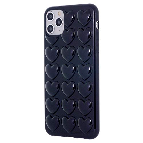DMaos iPhone 11 Pro Max Case for Women 3D Pop Bubble Heart Kawaii Gel Cover, Cute Girly for iPhone11 Pro Max 6.5 inch - Black - Image 3