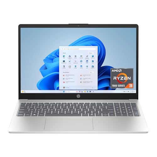 HP 15.6 inch Laptop, HD Touchscreen Display, AMD Ryzen 3 7320U, 8...