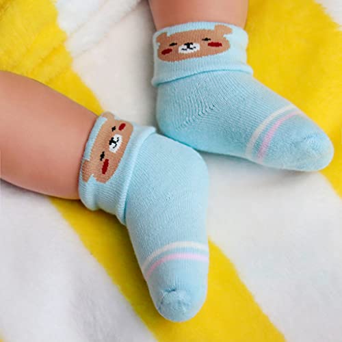 Rative Newborn Thick Terry Turn Cuff Socks For Baby Girls (0-3 Months, 12-Pairs/Bg12) #TOP3
