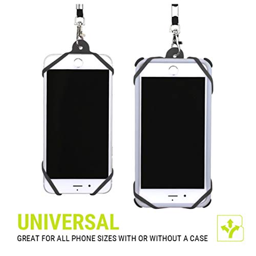 Gear Beast Universal Cell Phone Lanyard - Silicone Cell Phone Holder For Walking W/Neck ﻿Strap, Clear #TOP4