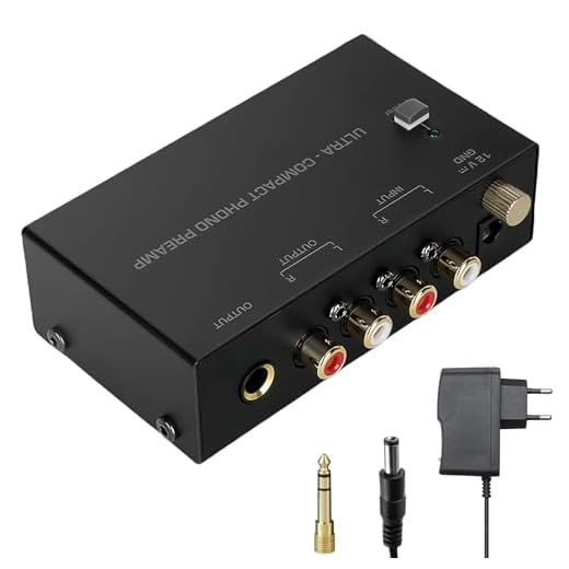 Phono Vorverstärker Plattenspieler, Vorverstärker Für Plattenspieler, Phono Preamp Für Plattenspieler Mit Dc 12v-Adapter, RCA Input & Output, Phono-Vorverstärker Mit Pegel