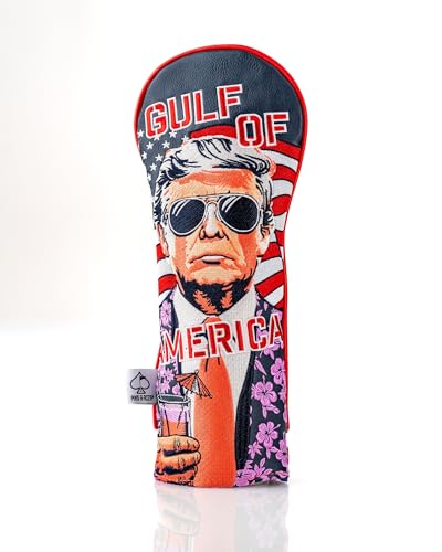 Gulf of America Premium Golf Club Headcover Quality Leather Hand-Made Funny Head Cover Style and Customize Your Golf Bag Tour Inspired Donald Trump Design (Fariway)