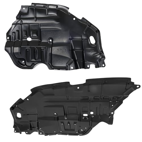 Set Of 2 - Front Engine Splash Shields CAPA CERTIFIED For 2012-2014 Toyota Camry Hybrid LE 4 Cyl 2.5L - Direct Fit - OE Replacement