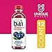 Bai 12-Pack of Brasilia Blueberry Antioxidant Infused Drink 18 fl oz Plastic Bottle + 25 Sugarcane Food Grade Disposable Straws by Unique Outlet Brand