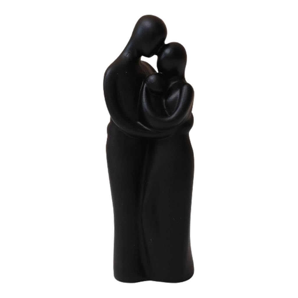 ALCXAZS Romantic Resin Family Couple Figurine Sculpture Delicate and Exquisite Decor Living, Family Black, Medium