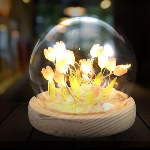 Kit de lámpara de noche tulipán DIY, rosa miniatura 7