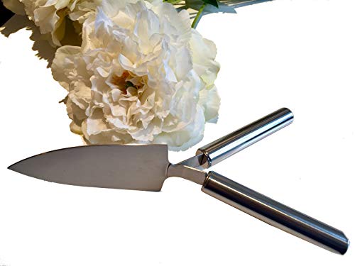 Lalia Tortenmesser 2 Griffe, Henkel, Hochzeit, Hochzeitstorte, NEU, 26x15cm Kuchenmesser silber Edelstahl, Geschenk, Hochzeitsgeschenk, kein Streit mehr, wer die Hand oben hat Messer Hochzeitsmesser Cover