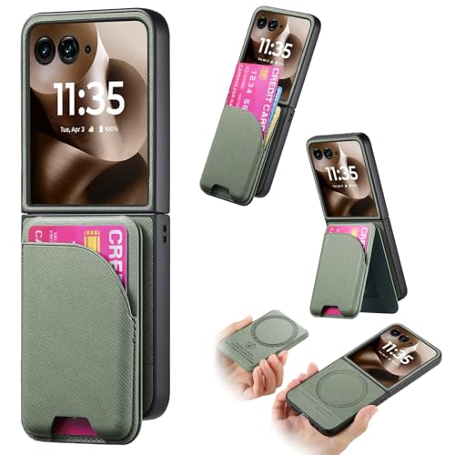 Étui Motorola Razr 60 Pro magnétique vert aux finitions soignées