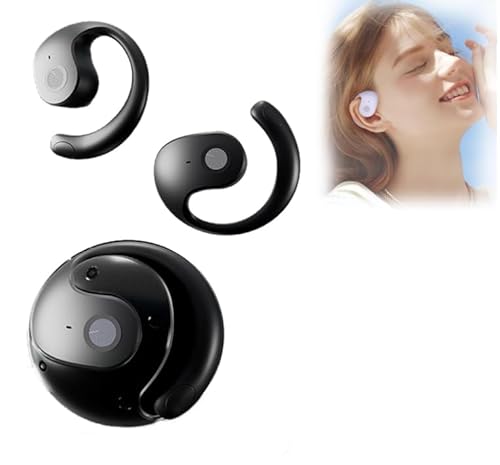 Small Coconut Bluetooth Headset,Small Coconut Ball Bluetooth Earphone,Earphone Wireless Bluetoot,3D Stereo Open Ear Wireless Earbuds,Bluetooth Headphones in Ear Noise Cancelling Mic (Black)