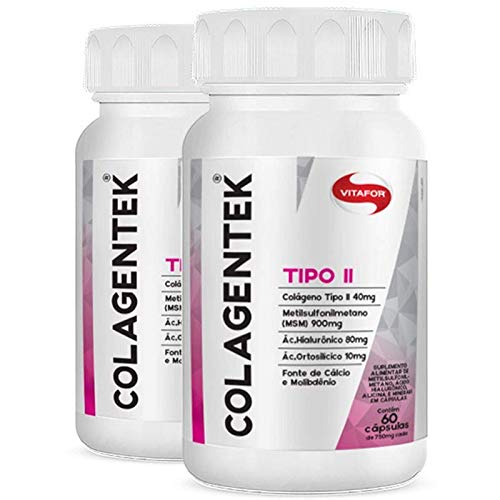 Kit 2 Colágeno Tipo 2 Colagentek Vitafor 60 capsulas