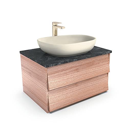 Image of Kohler Luxe Wall Mount Bathroom Vanity 750mm | Natural Oak Wood Finish Storage Cabinet | High Density Moisture Resistant HDHMR Material | Termite Proof & Durable Design | 30459IN-MWF | 5 Year Warranty