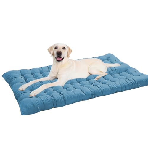 Lit pour grands chiens bleu XL 150x65 cm lavable et durable
